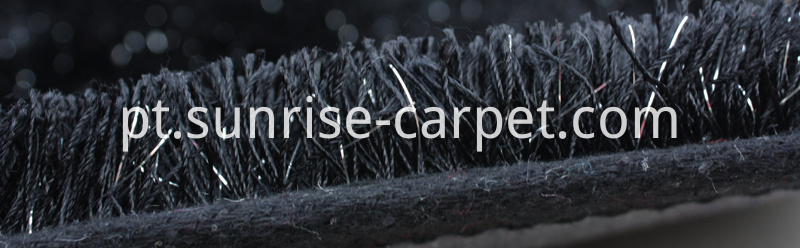 Poliéster Fibra grossa Rábano liso Preto Polyester Thick Yarn Plain Rug Black